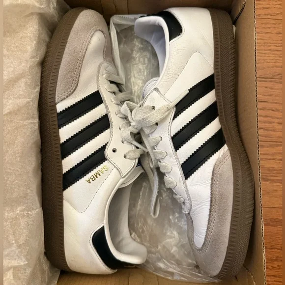 Adidas Samba OG Shoes Women’s 7.5 Men’s 6.5 Cloud White / Core Black / gum - Picture 2 of 10